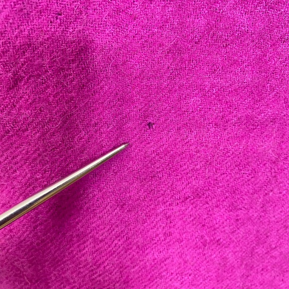 LANICIFIO CONFEZIONI SCARF BABY ALPACA REVERSIBLE PLAID/SOLID FRINGE PINK BROWN - Picture 13 of 13